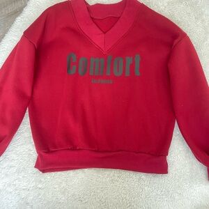 SHEIN Red Off-the-Shoulder Sweater